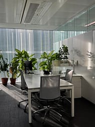 gallery-05 Bright, modern Milano office space with plants and natural light, perfect for productivity.